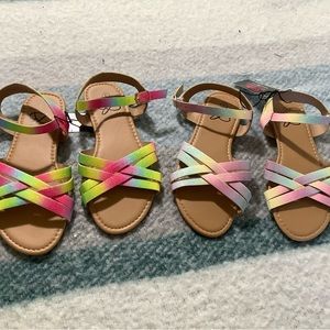 Bobbie Brooks bundle of 2 pairs Girls sandals multicolor size 3 NWT